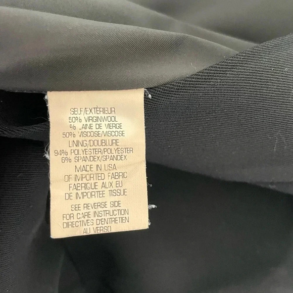 Theory black wool blend collarless Medora Hydric blazer - Picture 5 of 11